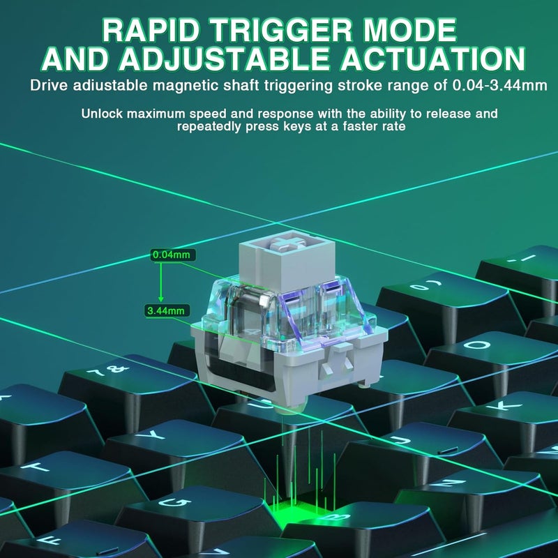 CORBOBO Aula WIN60 HE - 60% Mechanical Gaming Keyboard Wired, Magnetic Switch Hot Swappable, Adjustable Actuation Rapid Trigger Mode, 8000 Hz Polling Rate, RGB Small Keyboard 60 Percent Compact Design for PC - Image 5